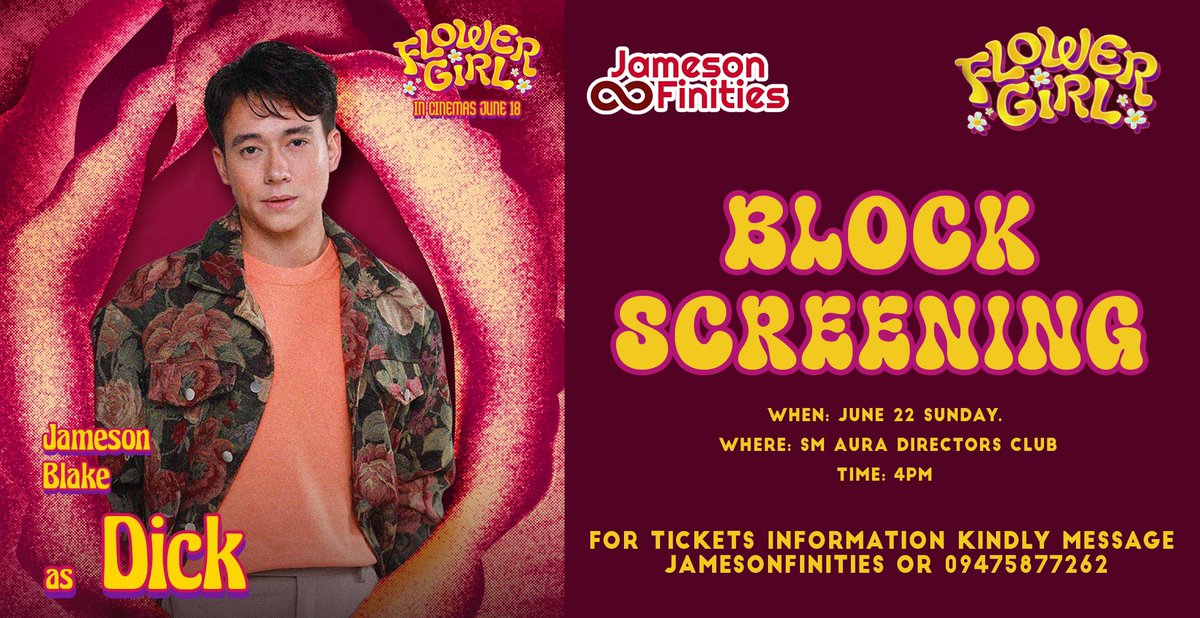 JAMESONfinities (@jamesonfinities) on Twitter photo ๐ฃCalling all supporters of <a href="/jmsnblake/">Jameson Blake</a> Join our blockscreening for the movie, Flower Girl
Message<a href="/JAMESONfinities/">JAMESONfinities</a> on IG for ticket reservations and other inquiries
For those who would want to pledge/sponsor our blockscreening,please DM @JAMESONfinities
Thank youโค๏ธ ๐ฃCalling all supporters of <a href="/jmsnblake/">Jameson Blake</a> Join our blockscreening for the movie, Flower Girl
Message<a href="/JAMESONfinities/">JAMESONfinities</a> on IG for ticket reservations and other inquiries
For those who would want to pledge/sponsor our blockscreening,please DM @JAMESONfinities
Thank youโค๏ธ