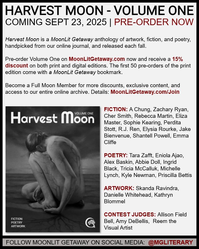 MoonLit Getaway (@mgliterary) on Twitter photo Congratulations to the contributors of Harvest Moon V1!
<a href="/PriscillaBettis/">Priscilla Bettis</a> <a href="/jake_bienvenue/">Jake ‘Young Bull’ Bienvenue</a> <a href="/amykdebellis/">Amy DeBellis</a> <a href="/AbbieDollWrites/">Abbie Doll</a> <a href="/AFB16/">Allison Field Bell</a> <a href="/SophieKearing/">♥️💀 ᵈᵉᵃᵈ ᵇᵘᵗ ᶠʳⁱᵉⁿᵈˡʸ 💀♥️</a> <a href="/triciamccallum1/">Tricia McCallum</a> <a href="/KyleNewmanDP/">Kyle Newman</a> @RJRen @ElysiaRourke <a href="/chersmithbooks/">Cher Lulu Smith</a> #5amWritersClub #WritingCommunity #WritersLift #PoetryCommunity Congratulations to the contributors of Harvest Moon V1!
<a href="/PriscillaBettis/">Priscilla Bettis</a> <a href="/jake_bienvenue/">Jake ‘Young Bull’ Bienvenue</a> <a href="/amykdebellis/">Amy DeBellis</a> <a href="/AbbieDollWrites/">Abbie Doll</a> <a href="/AFB16/">Allison Field Bell</a> <a href="/SophieKearing/">♥️💀 ᵈᵉᵃᵈ ᵇᵘᵗ ᶠʳⁱᵉⁿᵈˡʸ 💀♥️</a> <a href="/triciamccallum1/">Tricia McCallum</a> <a href="/KyleNewmanDP/">Kyle Newman</a> @RJRen @ElysiaRourke <a href="/chersmithbooks/">Cher Lulu Smith</a> #5amWritersClub #WritingCommunity #WritersLift #PoetryCommunity