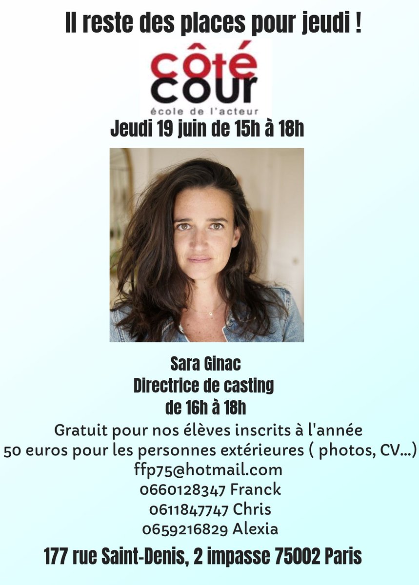 #ateliercasting #casting #castingdirector #directricedecasting #ecoledecinema #acting #jeufacecamera #comediennes #comediens