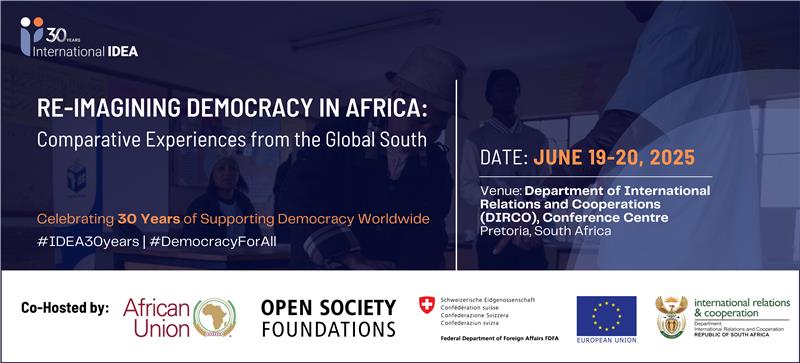 International IDEA Africa & West Asia (@idea_africa) on Twitter photo We are convening a High-Level Dialogue on “Re-imagining Democracy in Africa" together with the <a href="/_AfricanUnion/">African Union</a>, <a href="/OpenSociety/">Open Society Foundations</a>, Switzerland’s Federal Department of Foreign Affairs, European Union and the Department of International Cooperation and Relations (DIRCO) of South Africa. We are convening a High-Level Dialogue on “Re-imagining Democracy in Africa" together with the <a href="/_AfricanUnion/">African Union</a>, <a href="/OpenSociety/">Open Society Foundations</a>, Switzerland’s Federal Department of Foreign Affairs, European Union and the Department of International Cooperation and Relations (DIRCO) of South Africa.