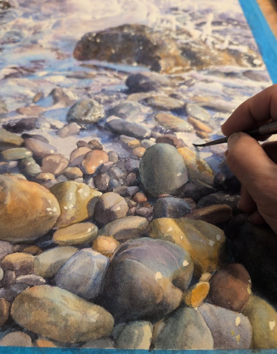 Devam eden çalışmam.
Watercolor in progress by Rukiye Garip
76 cm x 56 cm (30 in x 22 in)