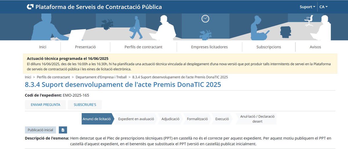 stemwomen.eu (@stemwomeneurope) on Twitter photo 🙋🏻♀️IMPORTANT!! Es busquen #empreses per a donar suport a l'organització de la gala del premi dona TIC. #DonaTIC #TalentFemení
cc <a href="/punttic/">Xarxa Punt TIC</a> <a href="/odeecambra/">DonaEmpresaEconomia</a>
📆Termini 18/06/2025 14:00:00
👉🏽Informació de la convocatòria
contractaciopublica.cat/ca/detall-publ… 🙋🏻♀️IMPORTANT!! Es busquen #empreses per a donar suport a l'organització de la gala del premi dona TIC. #DonaTIC #TalentFemení
cc <a href="/punttic/">Xarxa Punt TIC</a> <a href="/odeecambra/">DonaEmpresaEconomia</a>
📆Termini 18/06/2025 14:00:00
👉🏽Informació de la convocatòria
contractaciopublica.cat/ca/detall-publ…