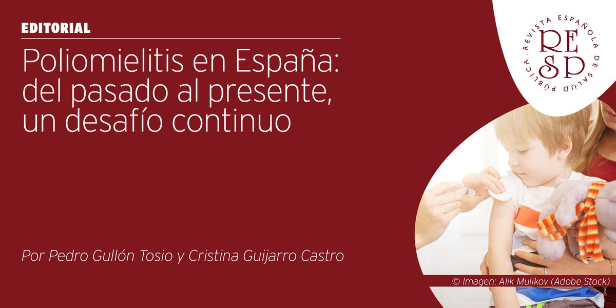 🚨#EditorialRESP

Nuevo editorial sobre el reto continuo que sigue representando la #poliomielitis en nuestro país.

🔗 ojs.sanidad.gob.es/index.php/resp…
🔗 MONOGRÁFICO: ojs.sanidad.gob.es/index.php/resp…