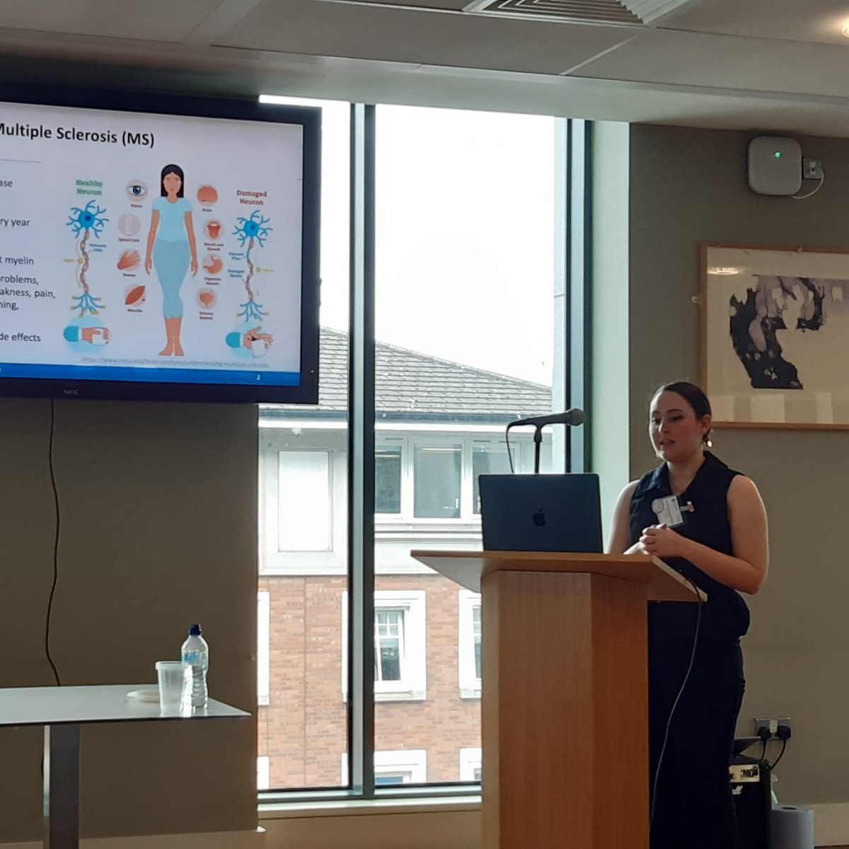 TCDPhysiology's tweet image. Some fantastic presentations of research ongoing in the Discipline of Physiology at this year's Neuroscience Day at @tcdTBSI such as this work presented by PhD student Almudena Otálora Alcaraz working under the supervision of @downerlab 🧠🧠🧠