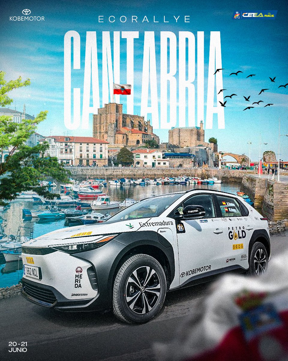 Angel Santos (@asantosspain) on Twitter photo ¡Estamos de estreno!
Bienvenido, Eco Rallye Cantabria
#ecorallyes #cantabria #toyota #toyotabz4x #toyotakobemotor
<a href="/toyotakobemotor/">Toyota Kobe Motor</a> <a href="/Toyota_Esp/">Toyota España</a> <a href="/conde_eneko/">Eneko Conde 76</a> <a href="/FJyD/">Fundación Jóvenes y Deporte 🅵🅹🆈🅳 💚🤍🖤</a> <a href="/RFEdeA/">Real Federación Española de Automovilismo</a> <a href="/jovendeportEXT/">Jóvenes y Deportes Extremadura</a> <a href="/DipdeBadajoz/">Diputación de Badajoz</a> <a href="/DiputacionCC/">DiputacionCC</a> <a href="/ayto_merida/">Ayuntamiento de Mérida</a> <a href="/GrupoDocu/">Grupo Docu</a> <a href="/PetroGoldExt/">PetroGold</a> <a href="/extremaduraspor/">ExtremaduraSport.com</a> ¡Estamos de estreno!
Bienvenido, Eco Rallye Cantabria
#ecorallyes #cantabria #toyota #toyotabz4x #toyotakobemotor
<a href="/toyotakobemotor/">Toyota Kobe Motor</a> <a href="/Toyota_Esp/">Toyota España</a> <a href="/conde_eneko/">Eneko Conde 76</a> <a href="/FJyD/">Fundación Jóvenes y Deporte 🅵🅹🆈🅳 💚🤍🖤</a> <a href="/RFEdeA/">Real Federación Española de Automovilismo</a> <a href="/jovendeportEXT/">Jóvenes y Deportes Extremadura</a> <a href="/DipdeBadajoz/">Diputación de Badajoz</a> <a href="/DiputacionCC/">DiputacionCC</a> <a href="/ayto_merida/">Ayuntamiento de Mérida</a> <a href="/GrupoDocu/">Grupo Docu</a> <a href="/PetroGoldExt/">PetroGold</a> <a href="/extremaduraspor/">ExtremaduraSport.com</a>