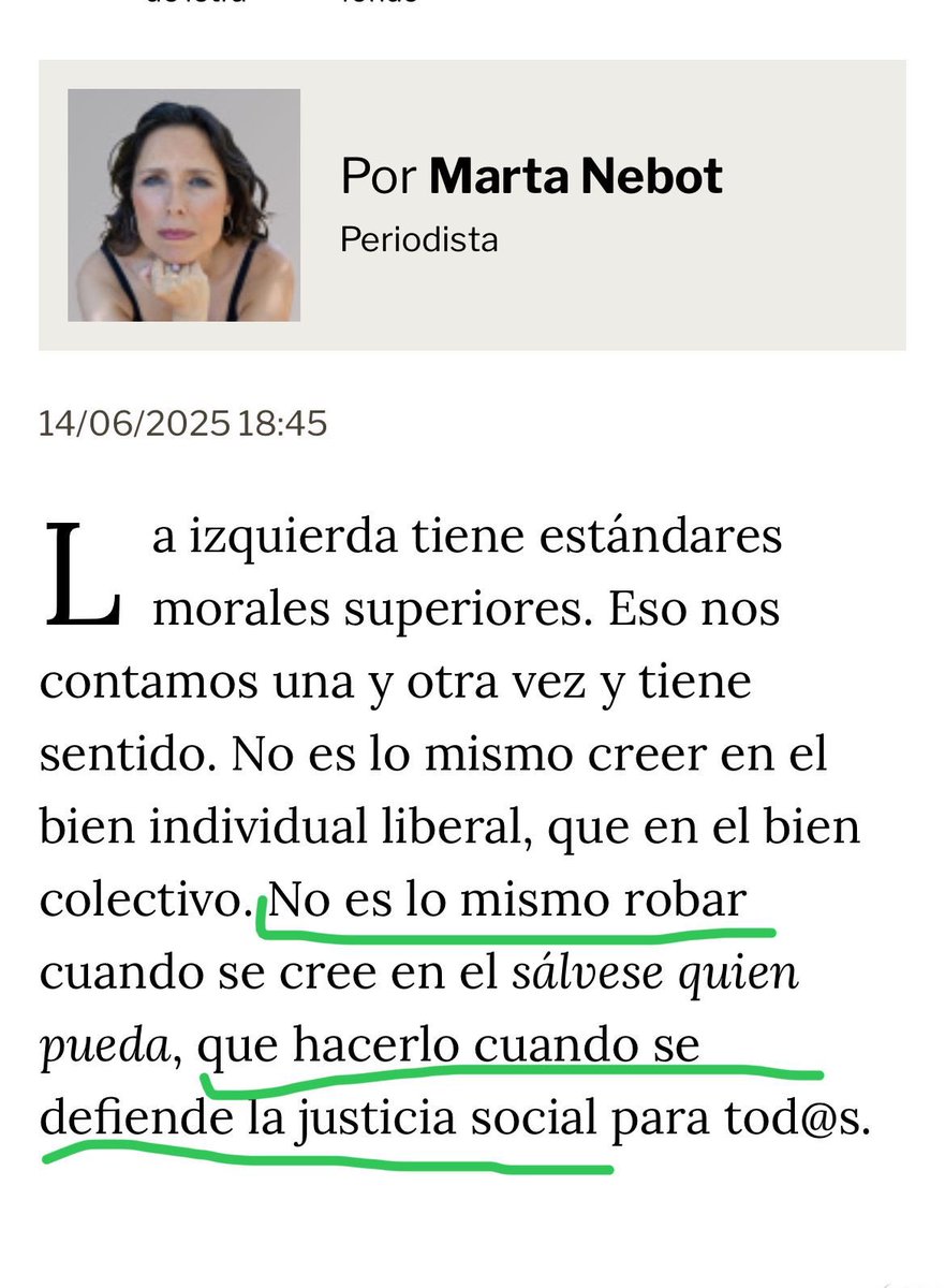 🗞️ | ¡QUÉ SE HAN IDO DE PUTAS CON NUESTRO DINERO, SEÑORA!

¡QUÉ JUSTICIA SOCIAL NI QUE MIERDAS <a href="/MartaNebot/">Marta Nebot</a>!
