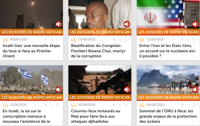 🎧 Réécoute l Analyse géopolitique, témoignage de missionnaires aux confins du monde, décryptage du magistère pontifical... Les dossiers de #RadioVatican, diffusés chaque jour dans la matinale radio, sont à retrouver ici → urlr.me/TC5Bhp