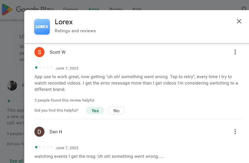 Sucks Chinese Lorex camera/app products on GooglePlay-(Sucks-Lorex-Corp-Camera-Products => [1-star] Lorex-Corp belong to China)(Garbage)-ALTM#{Evaluated=>Garbage} User-Sententia: {Candi Case- ...👎(In Short=>Sucks Lorex Corp. camera product of China[RC])#255673