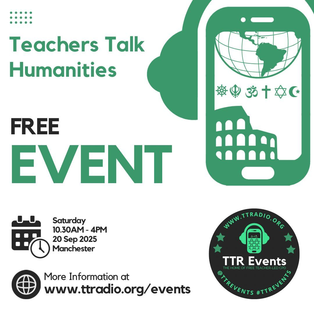 🎤 Geography spotlight! Kavita Kothary joins #TeachersTalkHumanities on Sept 20 in Manchester to speak on "A Change for a Change.". 🎟️ Book free ticket: eventbrite.com/e/teachers-tal…
