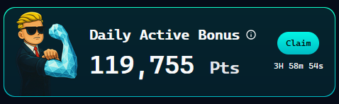 Pointflation is real!

All my wallets got a boosted DAB today, and I had barely any activity for the last 2 days...

3 days ago, trade volume mid 5 figs - 65K pts
2 days ago, 0 trade volume, 0 activity - 54k pts
yesterday, 0 trade volume, 0 activity - 119K pts.

Make it make
