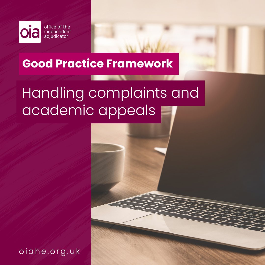 📘Handling complaints and academic appeals  

This first and main section of the Good Practice Framework is a guide to handling complaints and academic appeals in higher education in England and Wales. 

oiahe.org.uk/resources-and-…