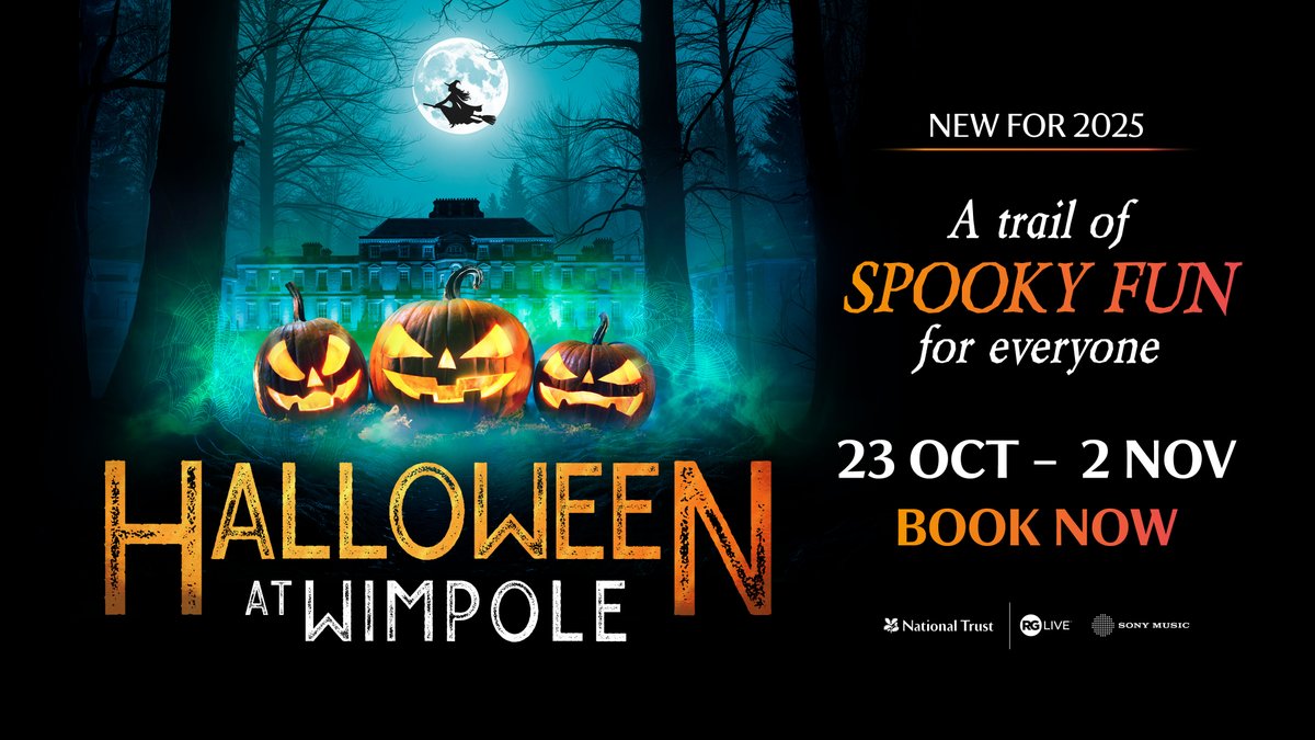Something spooky this way comes... a brand new Halloween trail at <a href="/WimpoleEstateNT/">Wimpole Estate</a> for 2025 is ON SALE NOW! Step into the darkness and experience glowing pumpkins, eerie shadow lanterns, and spine-chilling surprises at every turn. Book Now: rg.live/events/hallowe…
#Halloween2025