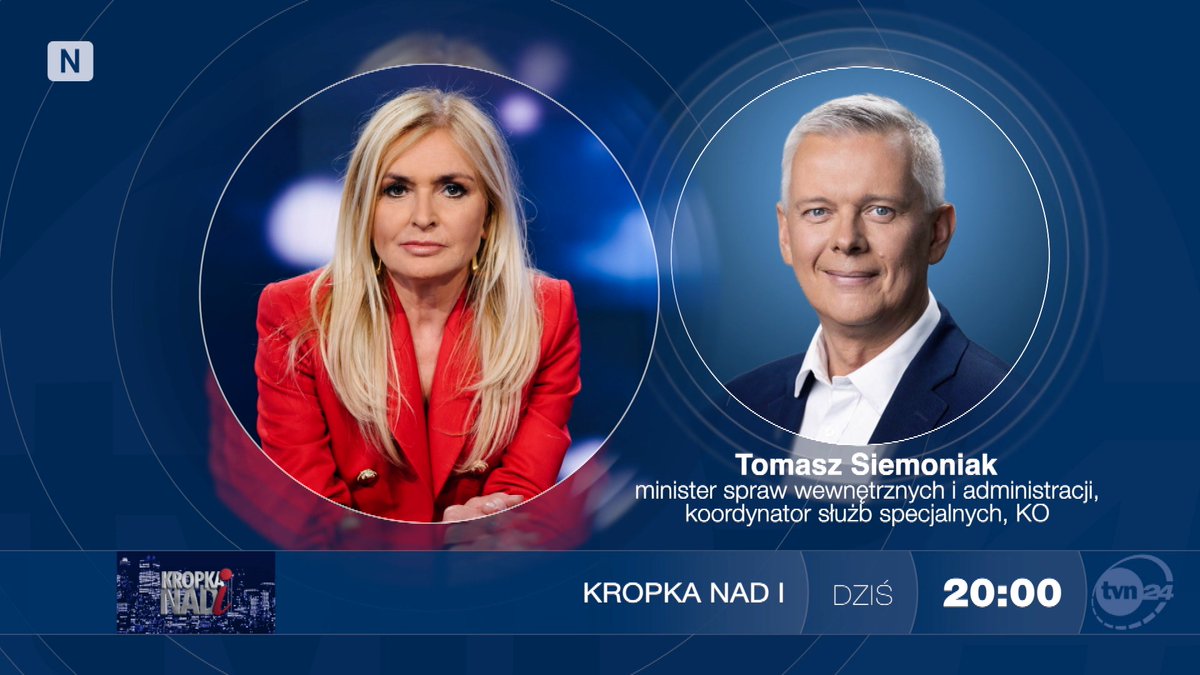 W poniedziałek gościem "Kropki nad i" będzie szef <a href="/MSWiA_GOV_PL/">MSWiA 🇵🇱</a> <a href="/TomaszSiemoniak/">Tomasz Siemoniak</a>. Zapraszamy o 20:00 do <a href="/tvn24/">tvn24</a>.