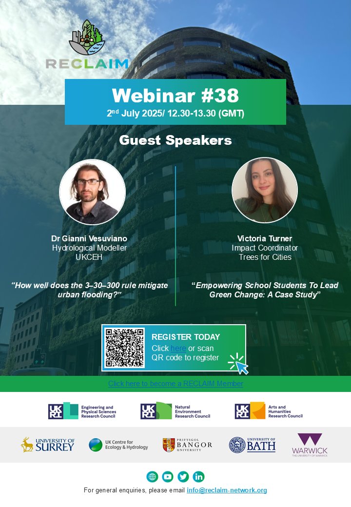 @GuildfordLivingLab (@guildfordll) on Twitter photo 🌳 How can green spaces reduce urban flooding?
🌱 How are students leading green change?
Join the <a href="/reclaim_network/">RECLAIM Network Plus</a> Webinar!
🗓 2 July 2025 | ⏰ 12:30–1:30 PM BST
🎤 Speakers: <a href="/UK_CEH/">UK Centre for Ecology & Hydrology</a> & <a href="/TreesforCities/">Trees for Cities</a>
🔗 Register now: events.teams.microsoft.com/event/adf6aaee… 🌳 How can green spaces reduce urban flooding?
🌱 How are students leading green change?
Join the <a href="/reclaim_network/">RECLAIM Network Plus</a> Webinar!
🗓 2 July 2025 | ⏰ 12:30–1:30 PM BST
🎤 Speakers: <a href="/UK_CEH/">UK Centre for Ecology & Hydrology</a> & <a href="/TreesforCities/">Trees for Cities</a>
🔗 Register now: events.teams.microsoft.com/event/adf6aaee…