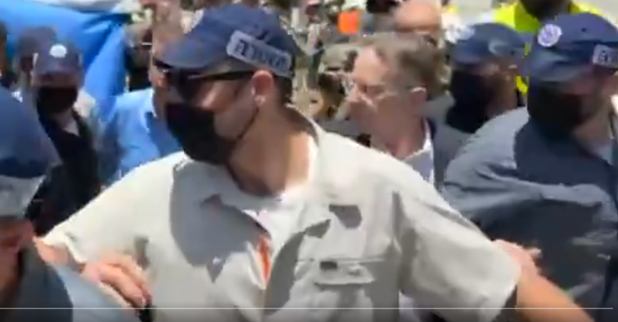 Remember the 100+ times Zionnists made fun of my mask and called me crazy.   Well here they are masking because....they don't want to inhale their own bioweapons.    And you shouldn't either-#maskup.