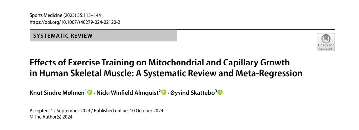 ➡️Eficiencia del V̇O2máx 🫁🫀 depende en parte de la mitocondriogénesis y angiogénesis muscular🦵🏻

📊Necesitamos entrenamientos con características específicas para ambas adaptaciones y mejorar el rendimiento físico ⚽️

🗓Programando SIT y HIIT obtenemos los mayores beneficios ✅