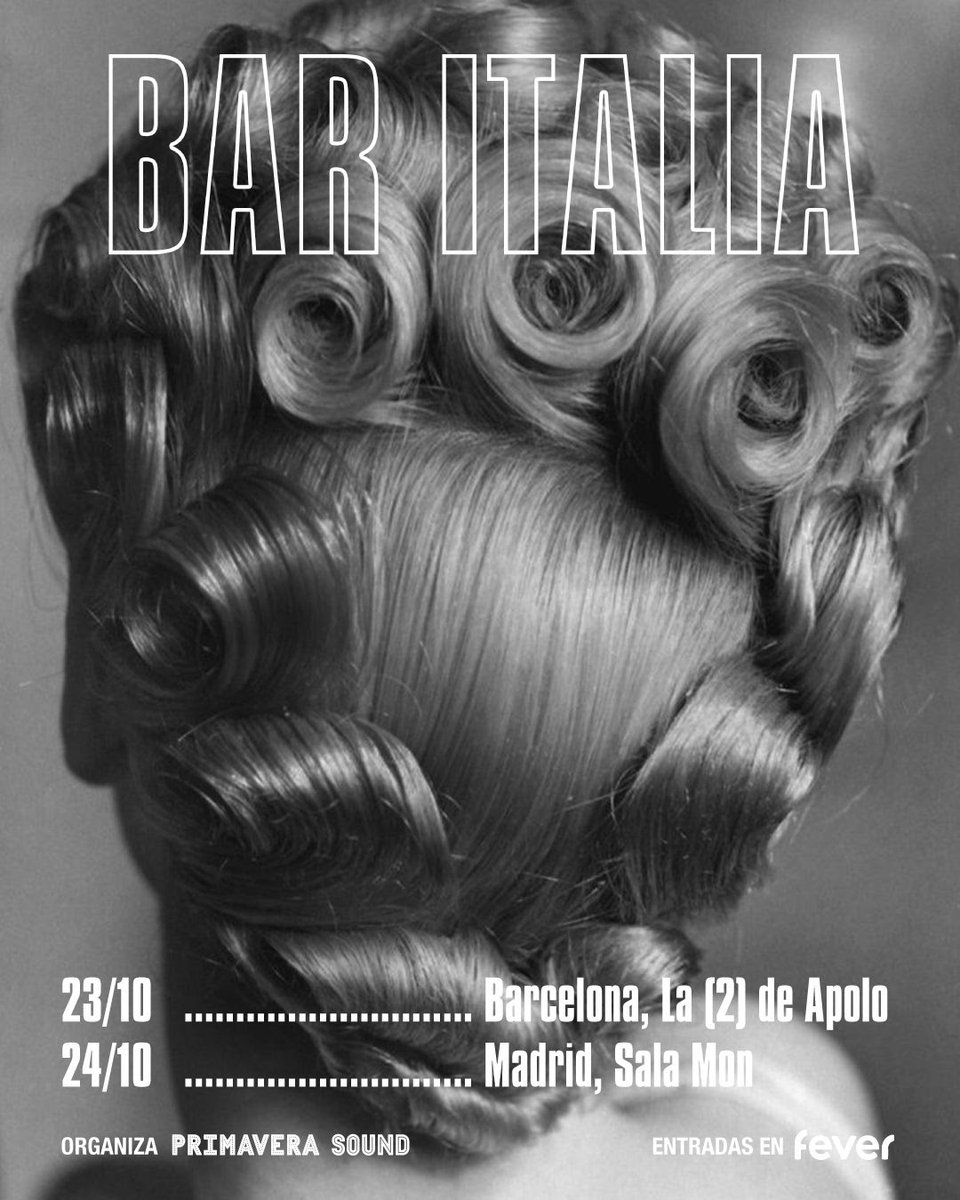 Indie Lovers (@indieloversm) on Twitter photo Qué alegría, qué alboroto, que vuelven Bar Italia en octubre, de la mano de <a href="/Primavera_Sound/">Primavera Sound</a>! (y eso debería implicar nuevas canciones pronto...):
🗓️ 23/10 La 2 d'Apolo
🗓️ 24/10 <a href="/SalaMonMadrid/">Sala MON Live</a>
Entradas el viernes a las 10h!
youtu.be/LvpK-RYtwck Qué alegría, qué alboroto, que vuelven Bar Italia en octubre, de la mano de <a href="/Primavera_Sound/">Primavera Sound</a>! (y eso debería implicar nuevas canciones pronto...):
🗓️ 23/10 La 2 d'Apolo
🗓️ 24/10 <a href="/SalaMonMadrid/">Sala MON Live</a>
Entradas el viernes a las 10h!
youtu.be/LvpK-RYtwck
