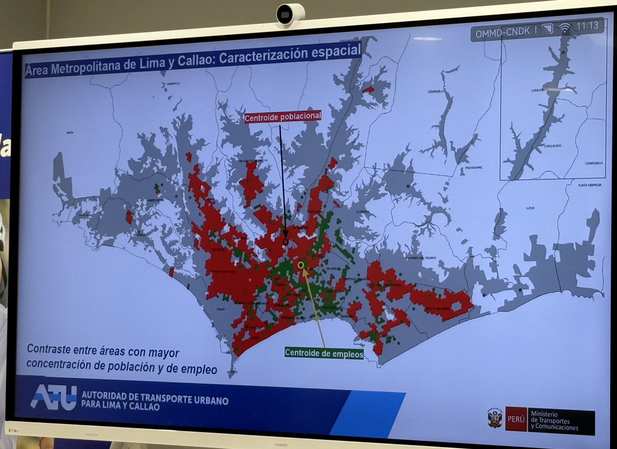 La mayor cantidad de población (vivienda) se encuentra en Lima Norte. Se puede decir que la concentración de vivienda está en Zárate (el nuevo centro de Lima) mientras que la concentración de empleo está en Lima Sur