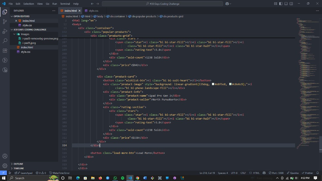 fawaz_isho33190's tweet image. Day 2 ✅ – #30DaysCodingChallenge

Today I worked on building the product card section for my e-commerce website.
#FrontendDev #30DaysOfCode