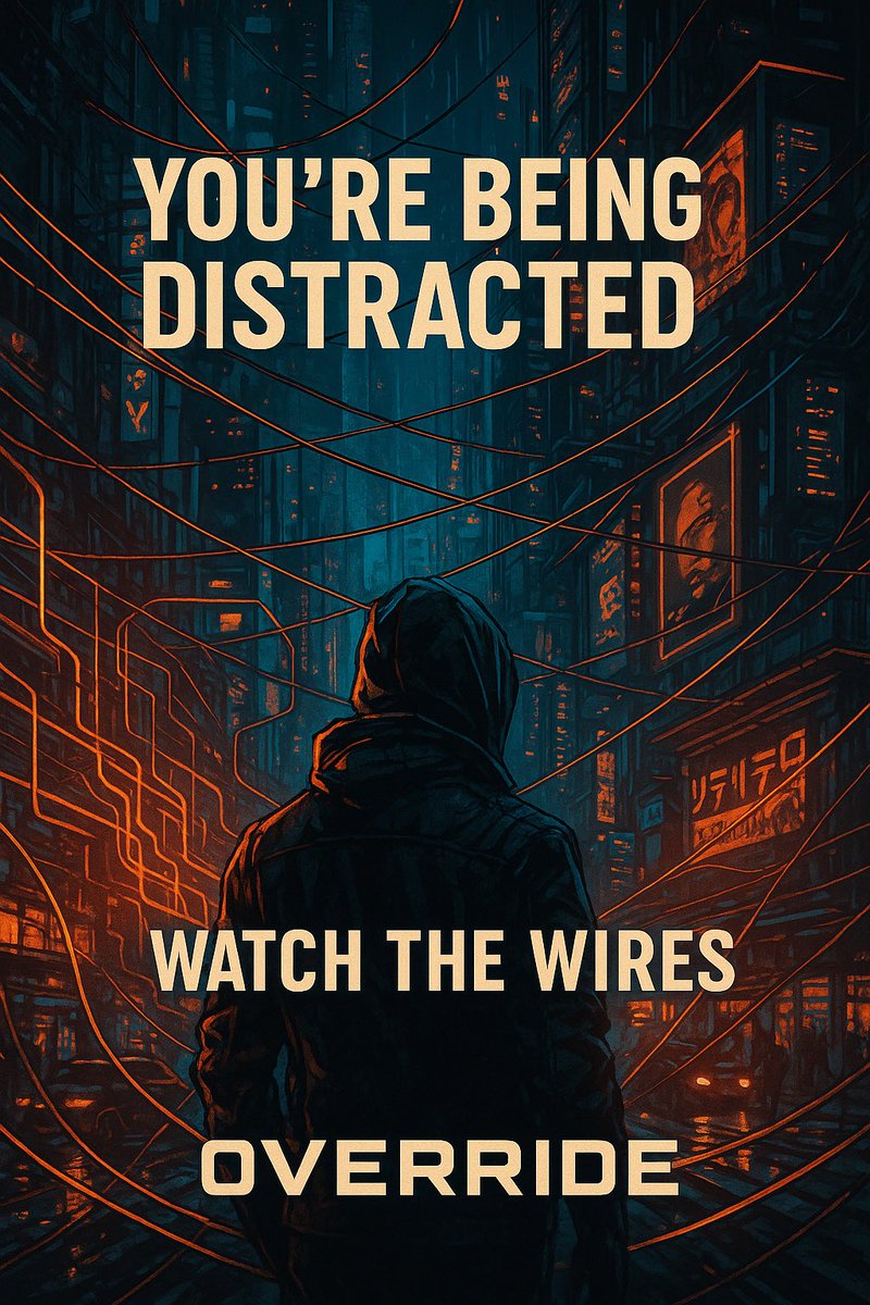 overrideExe's tweet image. Drowned in distractions? War’s in data, debt &amp;amp; AI. Watch the wires. #OverrideProtocol #WatchTheWires #DigitalWarfare What’s your override?