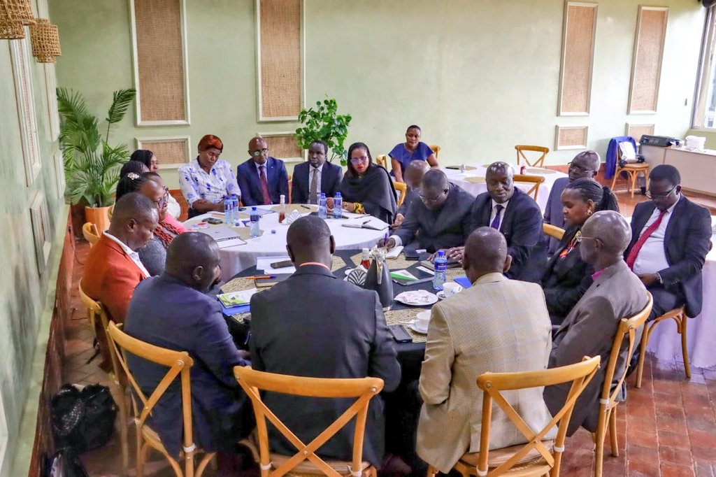 NepadAprmKenya's tweet photo. @NepadAprmKenya team led by Rtd. Archbishop Dr. Eliud Wabukala, with NGC Board Member, Ms. Jane Wanjiku and Director Dr. Rose Kitur paid a courtesy visit to #UasinGishuCounty Governor H.E. Jonathan Bii. They informed the governor of the ongoing validation exercise of #CSAR https://t.co/ZVhGR3KwZs