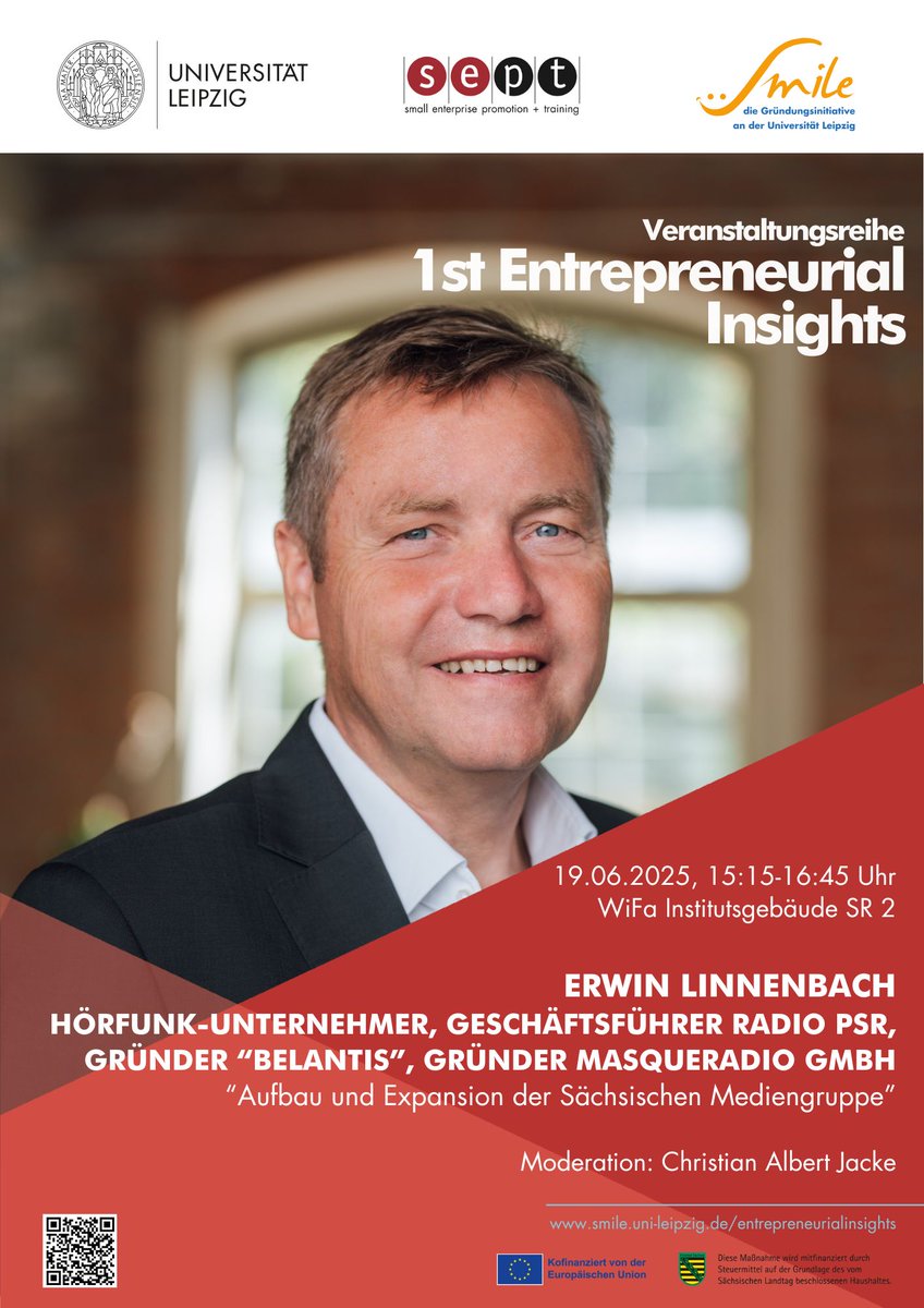 👏 Entrepreneurial Insights #7
 
 📢  Am 19. Juni 2025 begrüßen wir Erwin Linnenbach, Hörfunk-Unternehmer,  Geschäftsführer Radio PSR, Gründer „Belantis“... de.linkedin.com/company/sept-u…