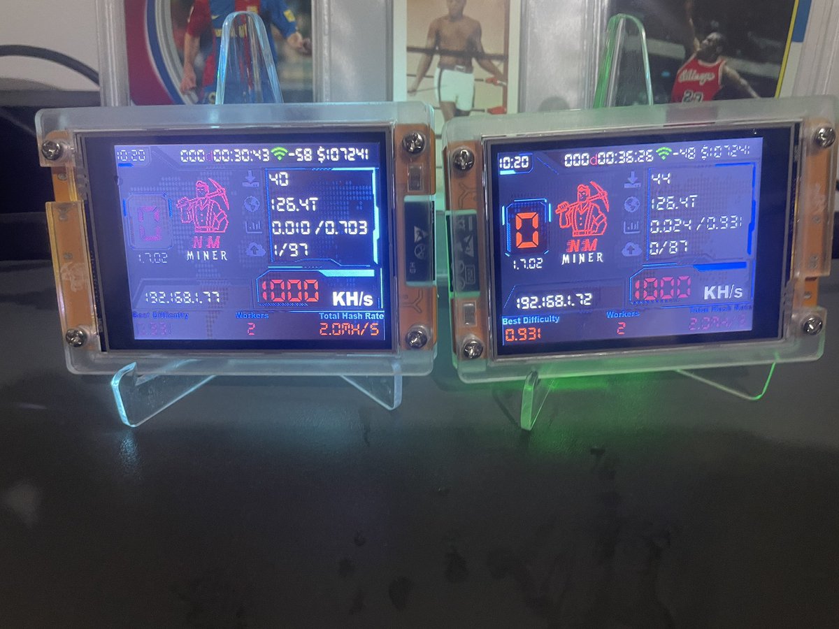 xAlexanderShahx's tweet photo. Had these 2 bad boys up and running #nerdminer https://t.co/IRIYPpp2aO