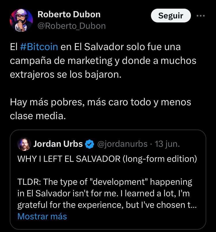 Iinfluencer Roberto Dubon dice q bitcoin fuen un marketing y q bukele se bajo muchos extranjeros, y aumento la pobreza.