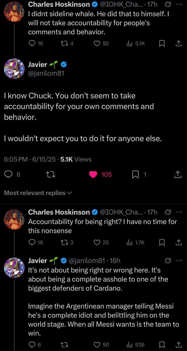 A 1.5k follower account ratioing the 1M follower founder of Cardano

Dude’s approval rating has never been this low 😂

What part of the market cycle is this called? 🤭