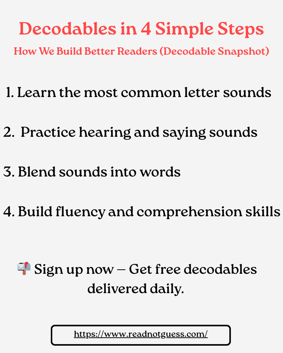 ReadNotGuess's tweet photo. What are decodables?
Read Not Guess offers free decodable books to help your child become a confident, skilled reader. 📚✨

#ReadNotGuess #Literacy https://t.co/n8gVkbKGbb