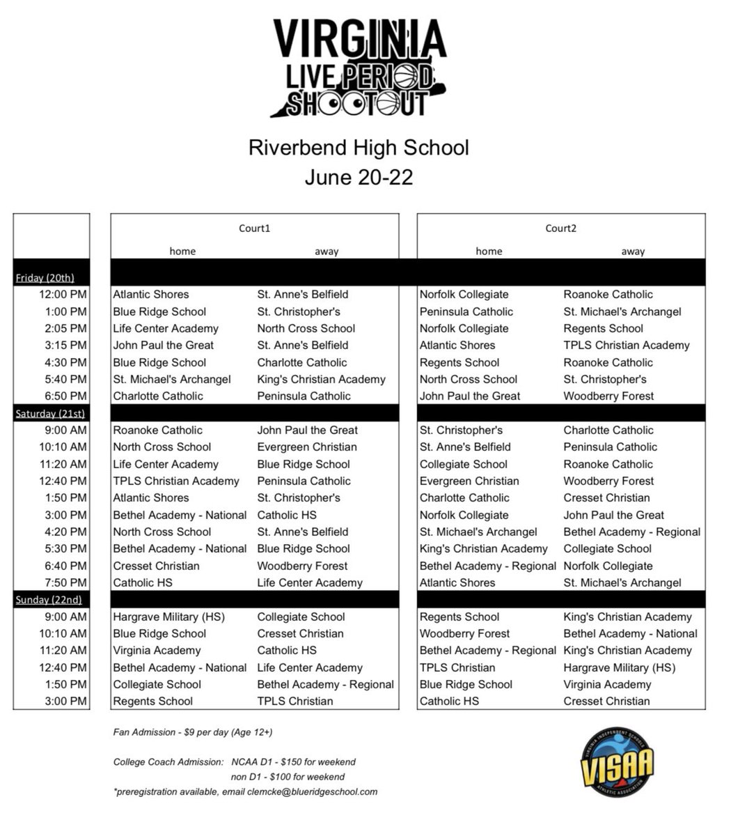 🚨Player Spotlight🚨
Virginia Live Period Shootout
June 20-22 - Riverbend HS (schedule below)

Dreylan Creasy-Quirindoongo
6’8” Wing, Blue Ridge School (2026)
Boo Williams
Recruitment: Oklahoma State, Virginia Tech, VCU, Virginia, Texas A&amp;M, Siena, others

youtu.be/50G9ZNu0V8I?si…