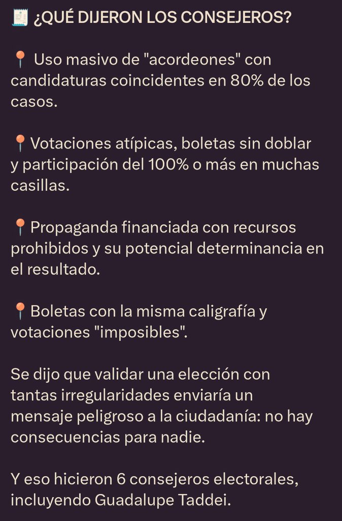 Esto validó Guadalupe Tadei.
Las elecciones más fraudulentas y eso que venimos del PRI.

Dictadura, nomás díganle como es y ya.
