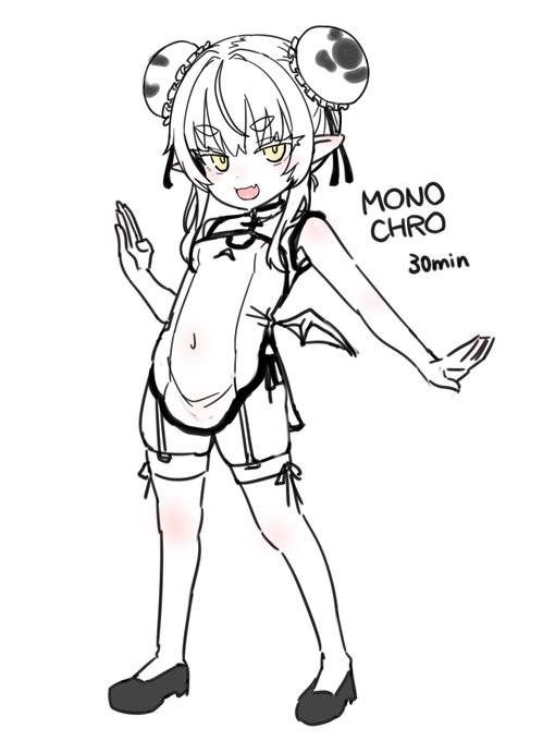 モノクロちゃん ミニチャイナの落書き 