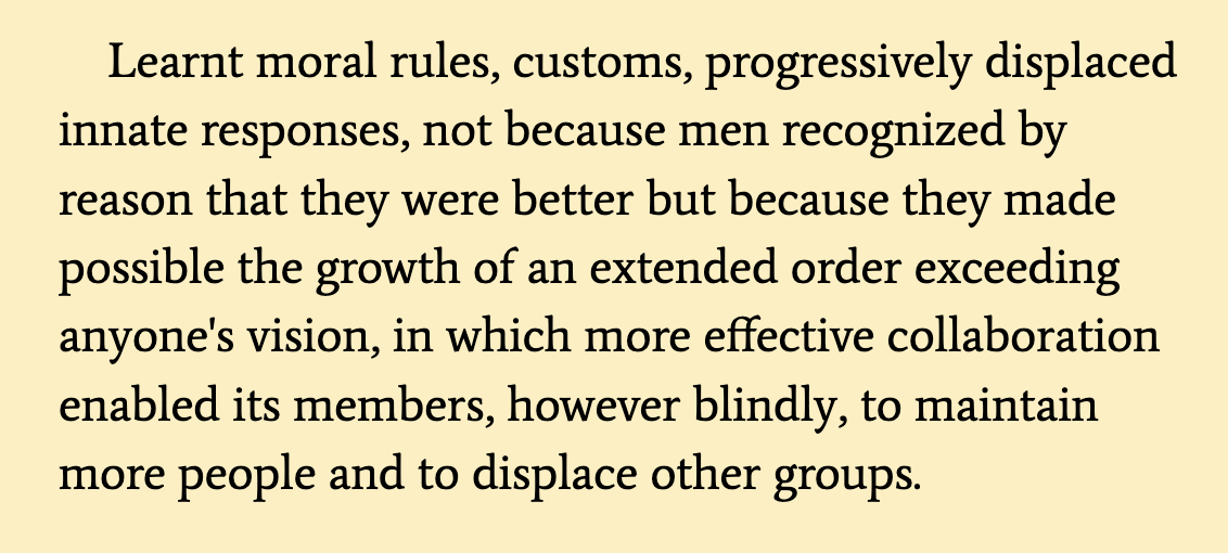 FAHayekSays's tweet photo. Hayek: Traditions are kept because they work https://t.co/3l7tqzWAJi