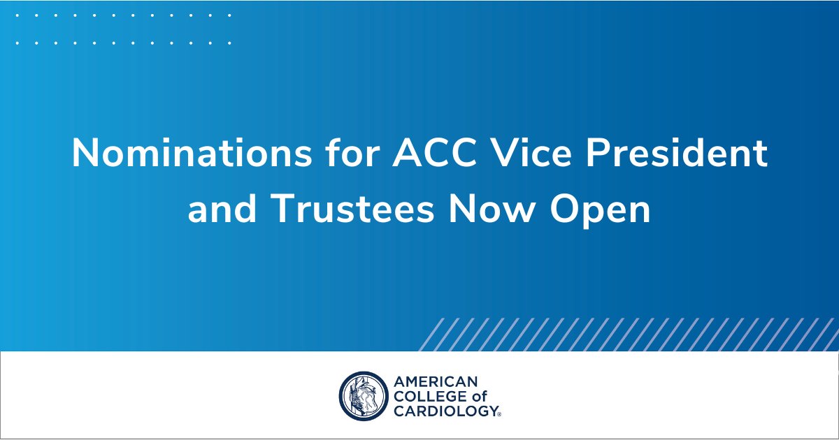 ACCinTouch's tweet photo. Leadership Opportunity Alert! 📢
Don't miss your chance to shape the future of cardiology with #ACCLeadership. Apply for ACC Vice President, Trustee, or Finance Chair-Elect.
📅 Deadline: June 23
🔗 Details + Requirements ➡️ https://t.co/BdhCBsXhg3
#ACCBOT #CardioX https://t.co/vOkpoOTLtj