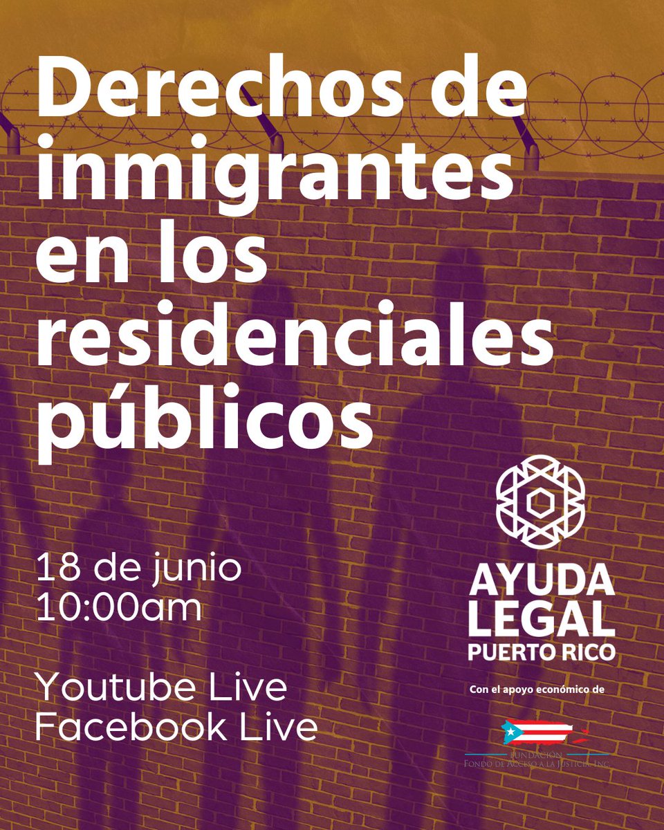 Nos encontramos el miércoles 18 de junio a las 10am para hablar de los derechos de familias inmigrantes en vivienda pública. Sintoniza en YouTube o a través de Facebook Live.