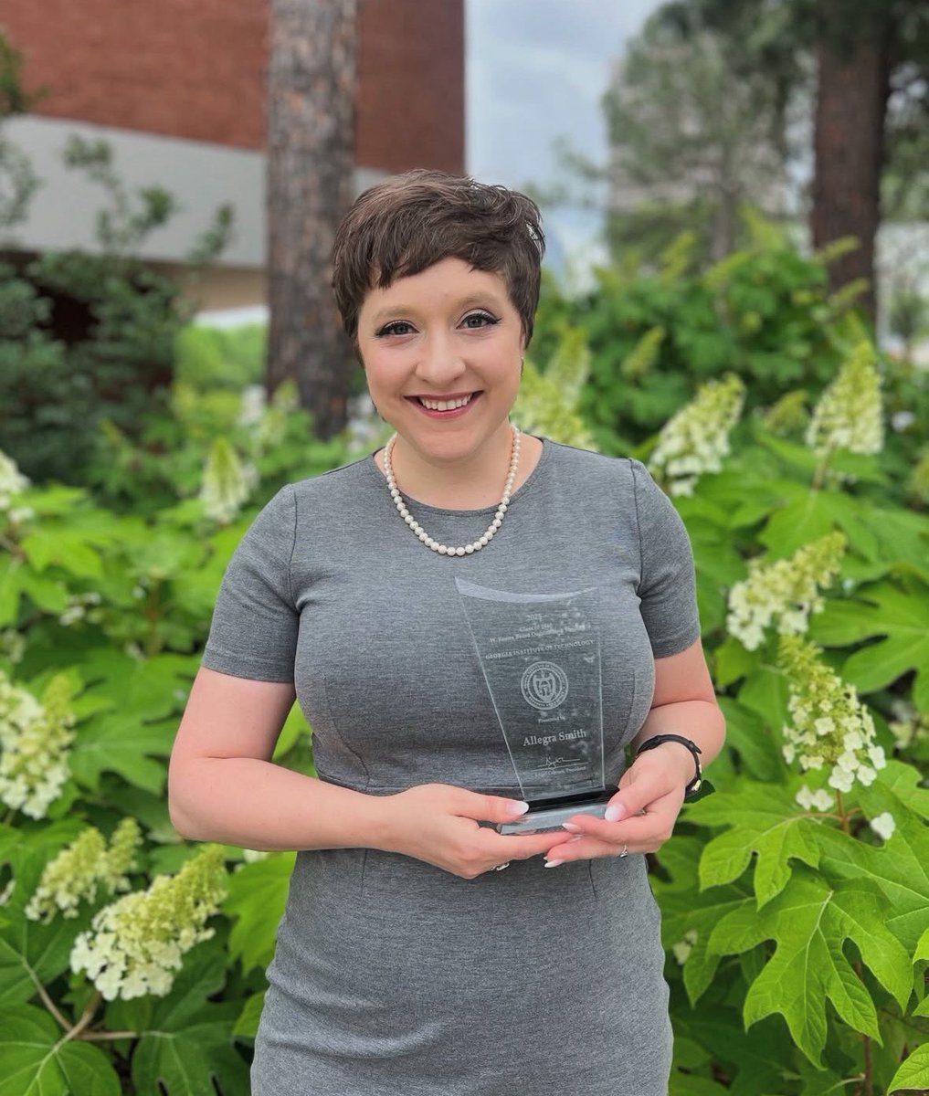 Congratulations to Allegra Smith for receiving the Class of 1940 W. Roane Beard Outstanding Teacher Award, recognizing the top junior faculty members at Georgia Tech for excellence in teaching