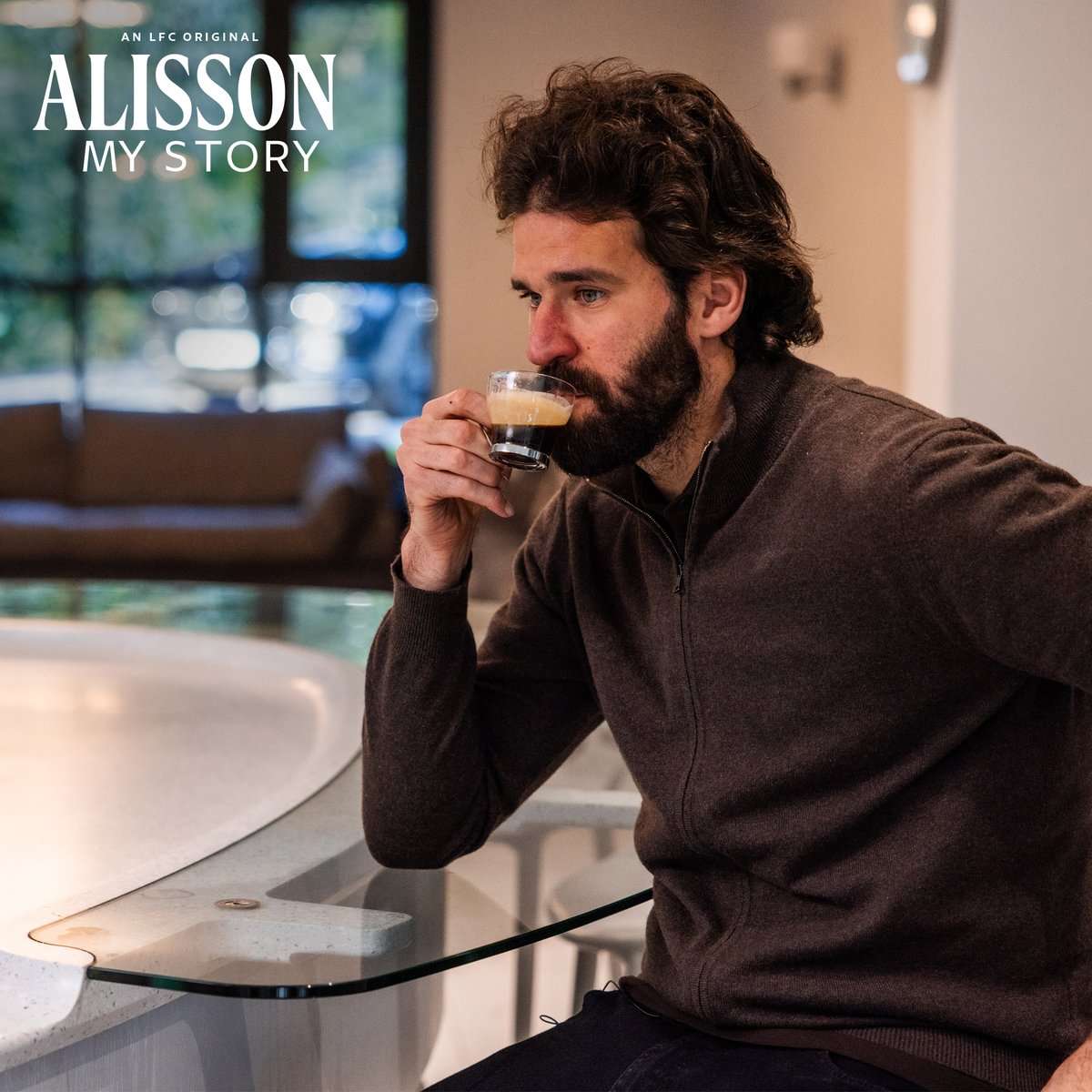 LFC's tweet photo. ‘Alisson: My Story’ is an exclusive look behind the scenes with our No.1 throughout the Premier League winning campaign of last season, with special interviews from those who know him best 💬🍿