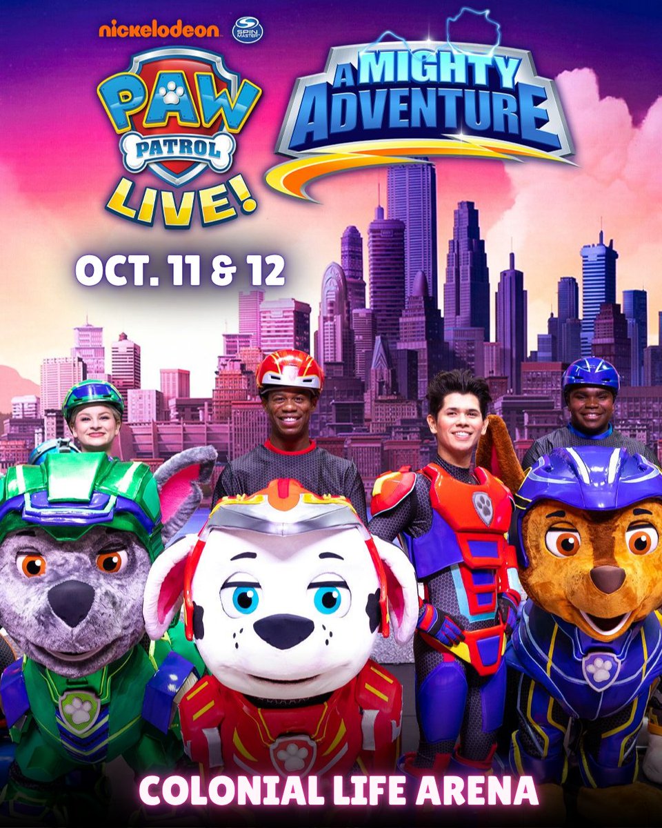 Colonial Life Arena (@clamktg) on Twitter photo 🐾 Bring the family to this epic <a href="/PAWPatrolLive/">PAW Patrol Live!</a> brand-new show & get ready to go on an adventure with the pups October 11 & 12 at Colonial Life Arena!
Get tickets > bit.ly/PAWPatrolLiveC… 🐾 Bring the family to this epic <a href="/PAWPatrolLive/">PAW Patrol Live!</a> brand-new show & get ready to go on an adventure with the pups October 11 & 12 at Colonial Life Arena!
Get tickets > bit.ly/PAWPatrolLiveC…