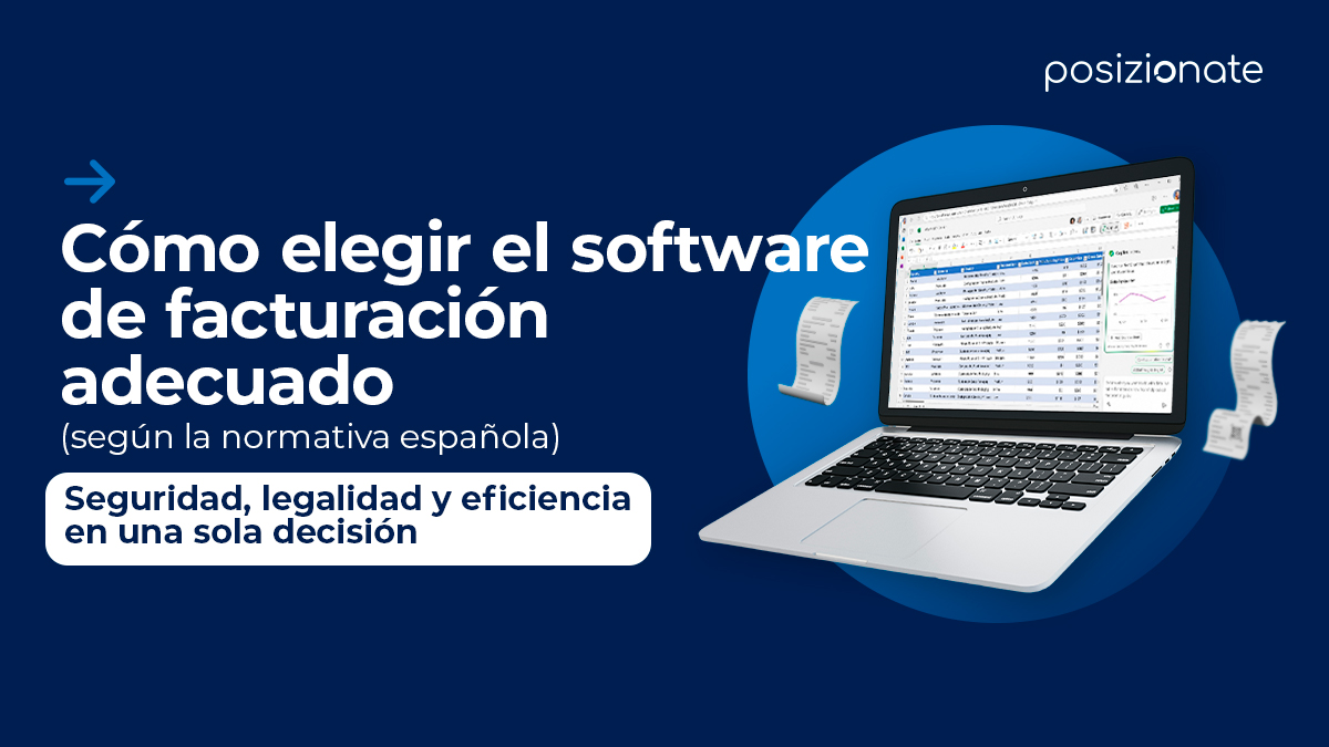 ¿Tu software de facturación cumple con la normativa española?
🔸 Ley antifraude.
🔸 Registros inalterables.
🔸 Factura electrónica.
🔸 Integración con CRM.

Elegir mal puede costarte sanciones.
En Posizionate te ayudamos a hacerlo bien desde el principio.