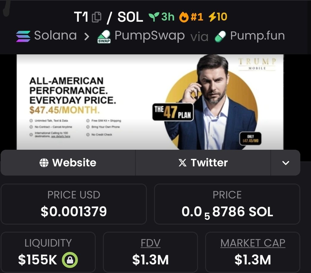 I dropped $T1 in my TG at $71K MC — it ran all the way to $1.3M MC.
If you’re relying on X for calls, you’re already late.
Alpha lives in the TG.
📩 DM to tap in.
🔔 Follow to stop missing plays.

#MEMECOIN #Solana #TRUMPMOBILE #ALPHA