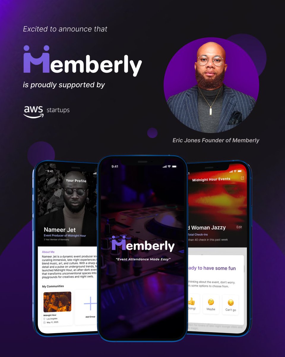 WithMemberly's tweet photo. Small steps in the right direction! 🤲🏽

Our team is grateful to announce that we are now supported by @awsstartups &amp; Microsoft for Startups 🌱 https://t.co/xwmvg4Xx7W