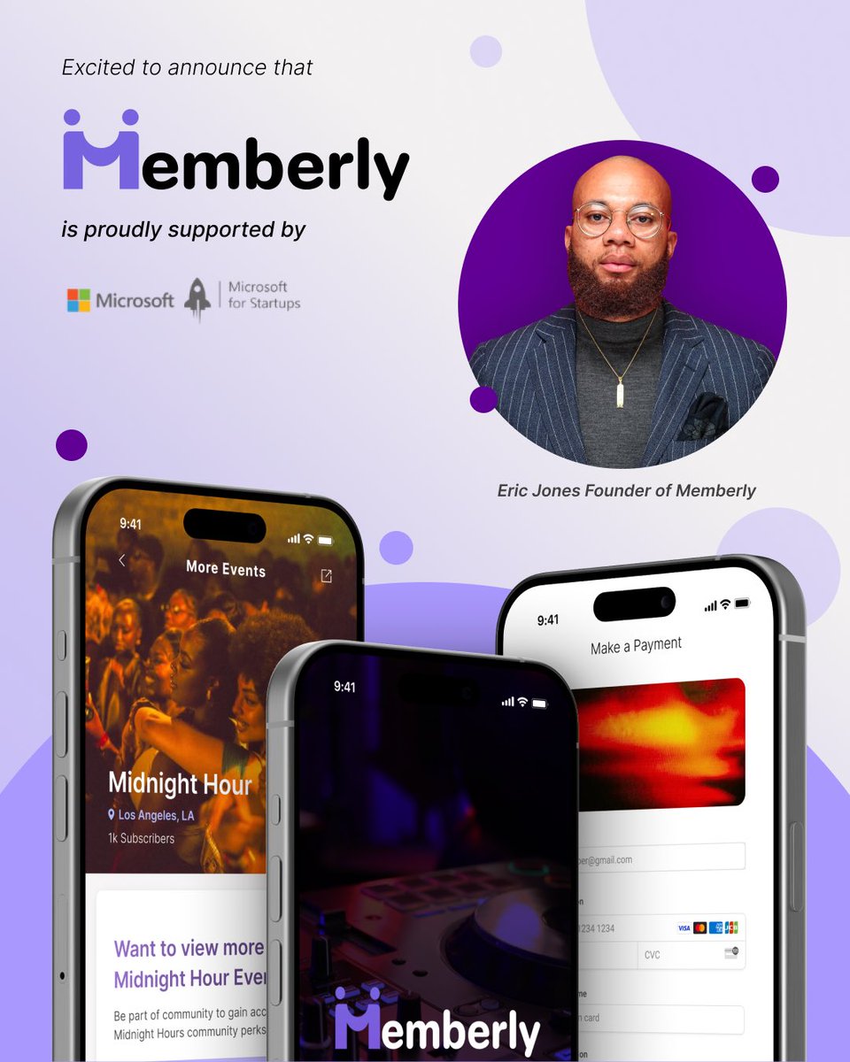 WithMemberly's tweet photo. Small steps in the right direction! 🤲🏽

Our team is grateful to announce that we are now supported by @awsstartups &amp; Microsoft for Startups 🌱 https://t.co/xwmvg4Xx7W