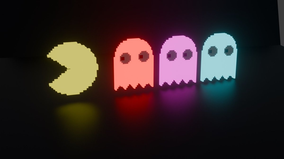 Ren236_00's tweet image. パックマン作ってみました簡単に作れました！#blender #blender4 #パックマン #チュートリアル #YouTube