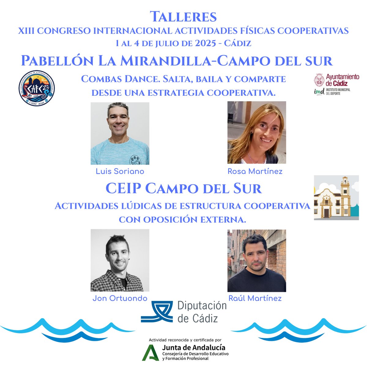 CongresoAFC2025 (@cafc2025) on Twitter photo A falta de 15 DÍAS para el inicio del <a href="/CAfc2025/">CongresoAFC2025</a> os presentamos los seis talleres del programa y sus talleristas.
Estas actividades se desarrollarán en varios pabellones del <a href="/imdcadiz/">imdcadiz</a>, en el parque Genovés <a href="/Cadiz_es/">Ayuntamiento de Cádiz</a> y los colegios <a href="/ceipcampodelsur/">CEIP CAMPO DEL SUR</a> y el CEIP Carlos III.
🎲🧩 A falta de 15 DÍAS para el inicio del <a href="/CAfc2025/">CongresoAFC2025</a> os presentamos los seis talleres del programa y sus talleristas.
Estas actividades se desarrollarán en varios pabellones del <a href="/imdcadiz/">imdcadiz</a>, en el parque Genovés <a href="/Cadiz_es/">Ayuntamiento de Cádiz</a> y los colegios <a href="/ceipcampodelsur/">CEIP CAMPO DEL SUR</a> y el CEIP Carlos III.
🎲🧩