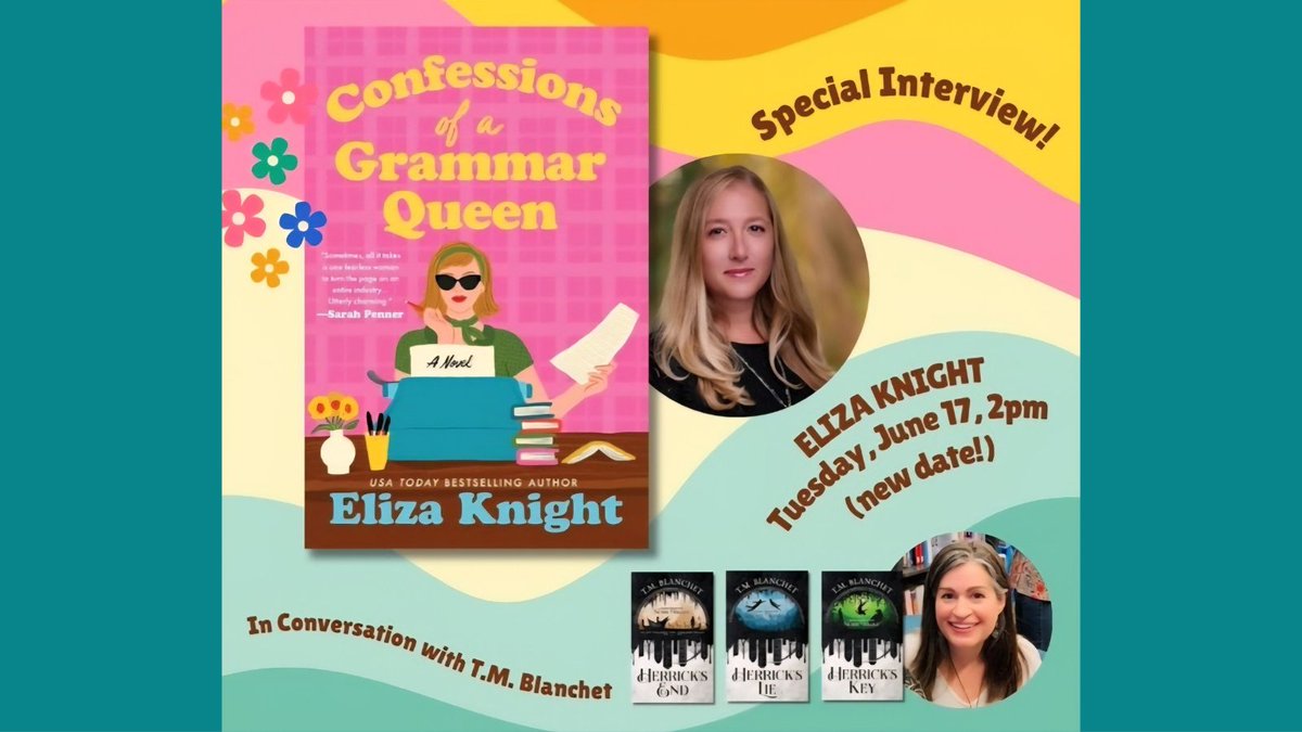 A MIGHTY BLAZE 📚🕯🔥 (@amightyblaze) on Twitter photo "Confessions of a Grammar Queen" by <a href="/ElizaKnight/">Eliza Knight 👩💻📚🐾</a> features a "copy editor at a 1960s New York publishing house who summons the courage to fight for what she deserves in a ... male-dominated workplace," says <a href="/kristinharmel/">Kristin Harmel</a> ("The Paris Daughter"). Special Interview. 2 PM ET TODAY "Confessions of a Grammar Queen" by <a href="/ElizaKnight/">Eliza Knight 👩💻📚🐾</a> features a "copy editor at a 1960s New York publishing house who summons the courage to fight for what she deserves in a ... male-dominated workplace," says <a href="/kristinharmel/">Kristin Harmel</a> ("The Paris Daughter"). Special Interview. 2 PM ET TODAY