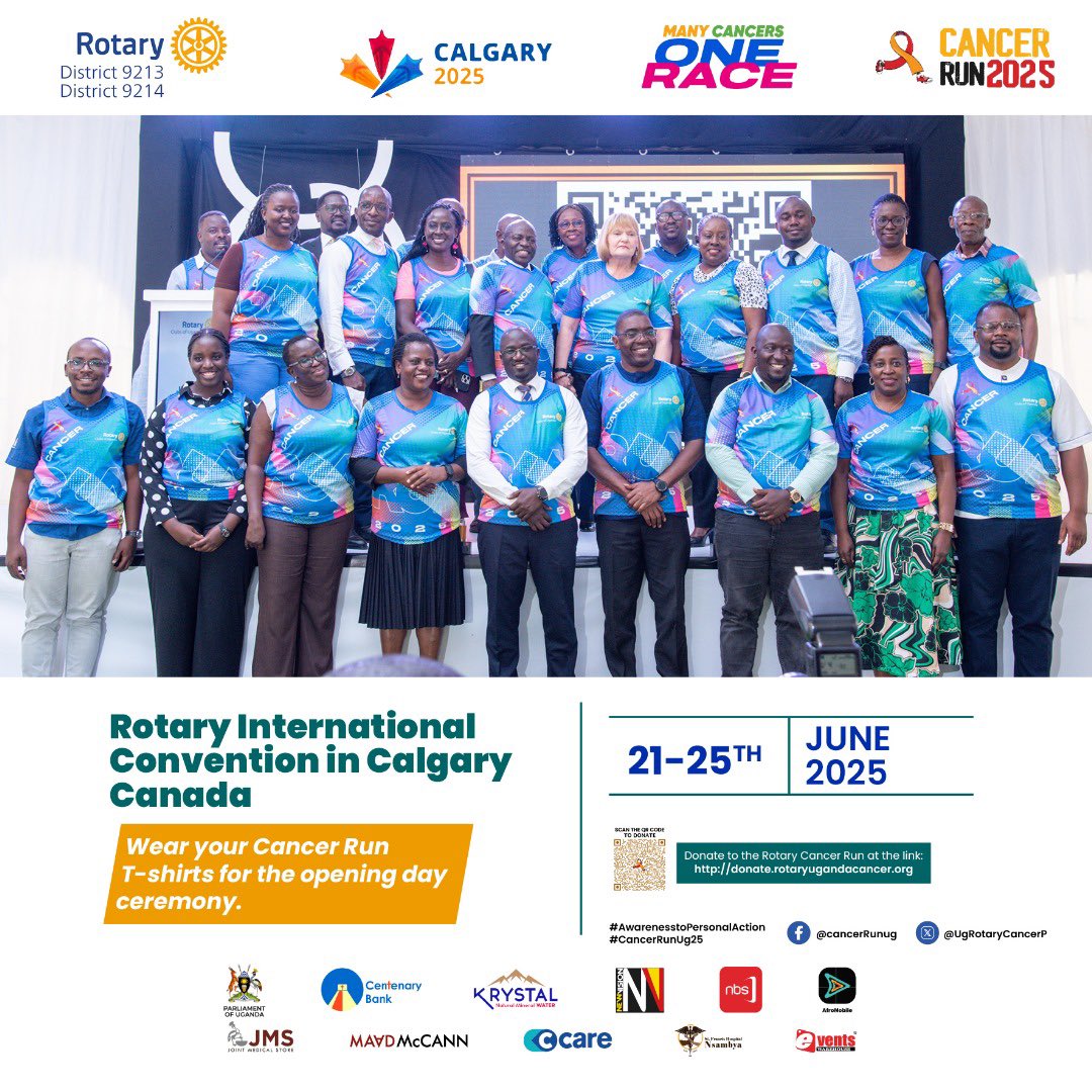 #CancerRunUg25 (@ugrotarycancerp) on Twitter photo π Headed to the <a href="/Rotary/">Rotary International</a> International Convention?
Donβt forget to pack and wear your #CancerRunUg25 kit! πͺπ½
Letβs show the world how Rotarians from Uganda & Tanzania are running to save lives. πββοΈπββοΈ
#Rotary25 π Headed to the <a href="/Rotary/">Rotary International</a> International Convention?
Donβt forget to pack and wear your #CancerRunUg25 kit! πͺπ½
Letβs show the world how Rotarians from Uganda & Tanzania are running to save lives. πββοΈπββοΈ
#Rotary25