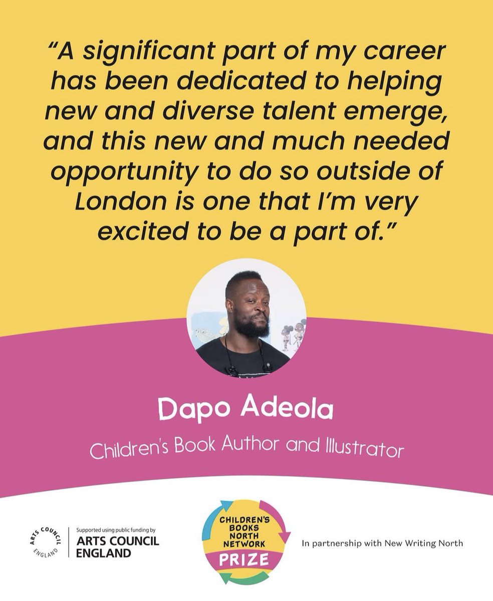books_north's tweet image. We're delighted to introduce the judges for the CBNN Prize!
Illustrators Lydia Monks and Dapo Adeola, Ness Woods (Orange Beak Studio co-founder) and @emmalayfield2 Children’s Books North Network Director) who are all based in the North.
#CBNNPrize