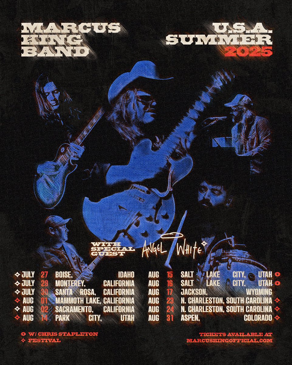 Marcus King (@realmarcusking) on Twitter photo Excited to announce my friend <a href="/anglwhte/">angel white</a> is joininā us for our summer dates. Itās gonna be a good time.
VIP tickets are on sale now as well. Look forward to seeinā yāall out there real soon. Excited to announce my friend <a href="/anglwhte/">angel white</a> is joininā us for our summer dates. Itās gonna be a good time.
VIP tickets are on sale now as well. Look forward to seeinā yāall out there real soon.