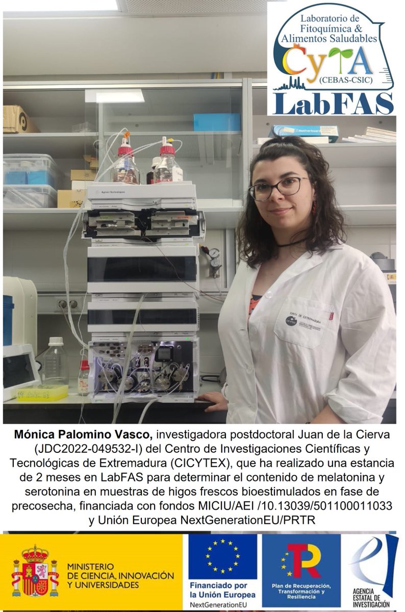 Lab Fitoquimica Alimentos Saludables (LabFAS) (@flabfas) on Twitter photo ...y Monica va llegando al final de su estancia con nosotros. Un placer haber compartido contigo estos meses. Una nueva colaboracion con el CICYTEX!!! <a href="/CEBAS_CSIC/">CEBAS-CSIC</a> <a href="/CICYTEX/">CICYTEX</a> <a href="/AgEInves/">Agencia Estatal de Investigación</a> ...y Monica va llegando al final de su estancia con nosotros. Un placer haber compartido contigo estos meses. Una nueva colaboracion con el CICYTEX!!! <a href="/CEBAS_CSIC/">CEBAS-CSIC</a> <a href="/CICYTEX/">CICYTEX</a> <a href="/AgEInves/">Agencia Estatal de Investigación</a>